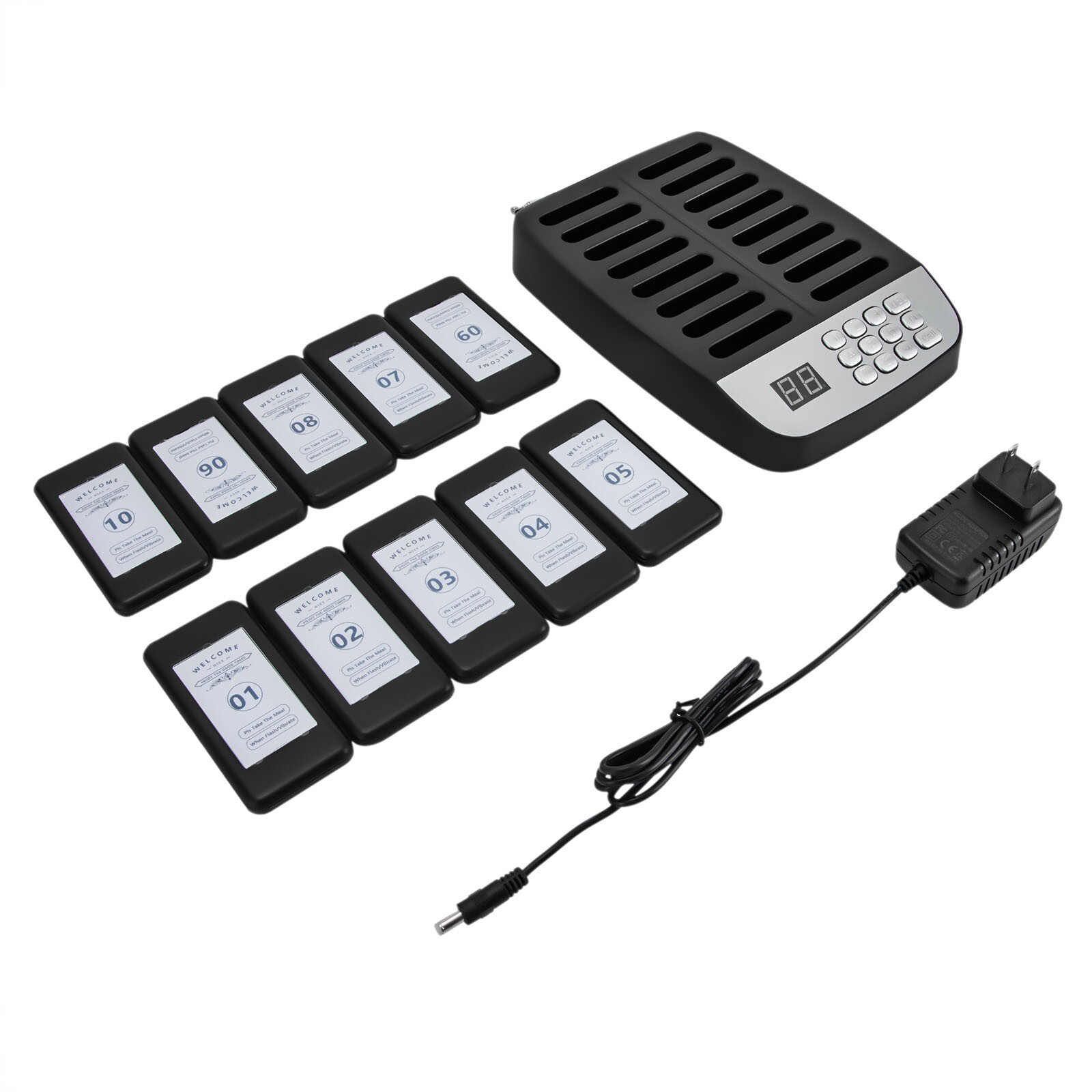 Restaurant Wireless Guest Paging System 10 Beepers Queuing Calling Pager Food