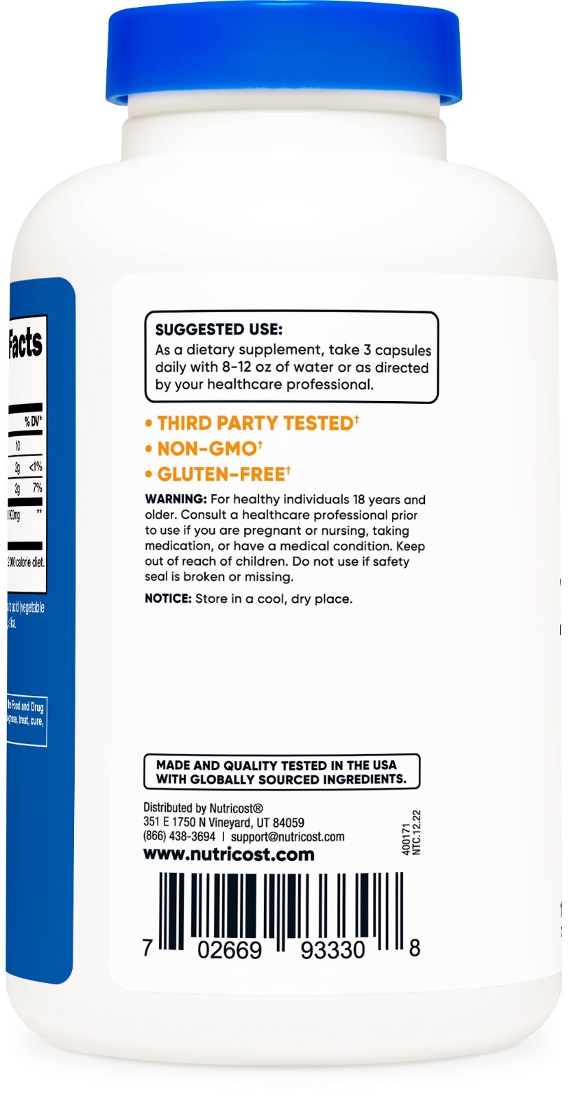 Nutricost Glucomannan 1,800mg Per Serving - 180 Capsules