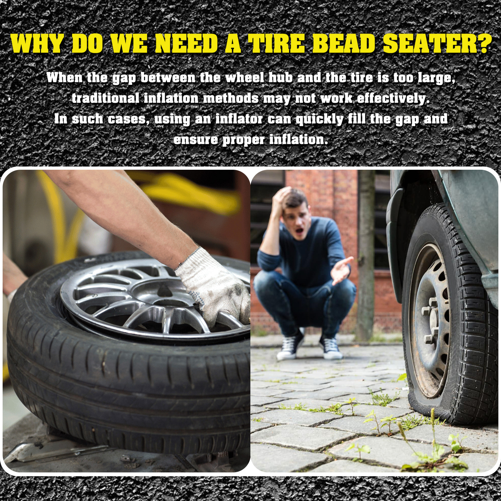 8L 2.1Gal Handheld Tire Bead Seater Air Blaster Tool Trigger Seating Inflator