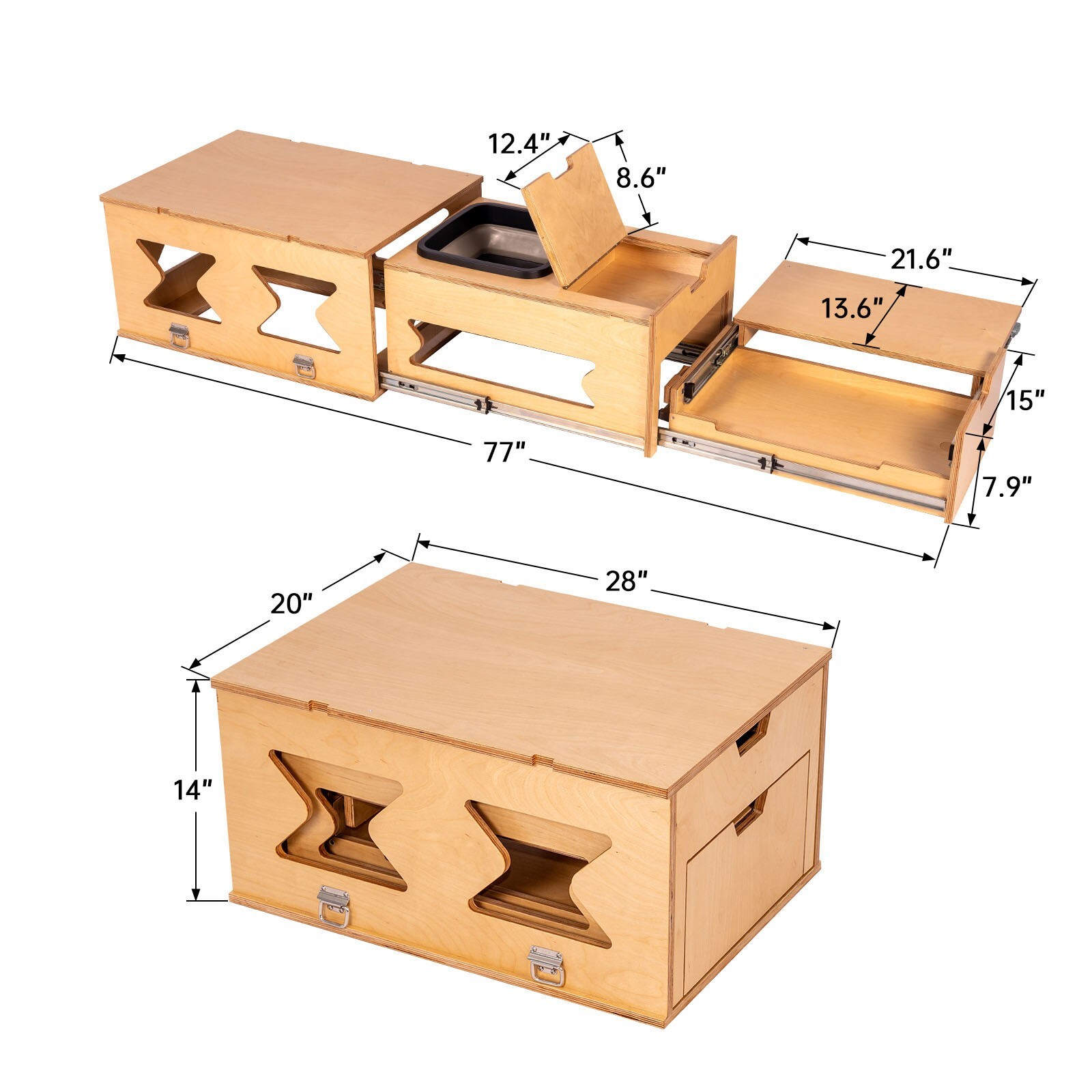 XK Overland Kitchen Box WD711 All-in-One Camping with Washing, Chopping, Cooking