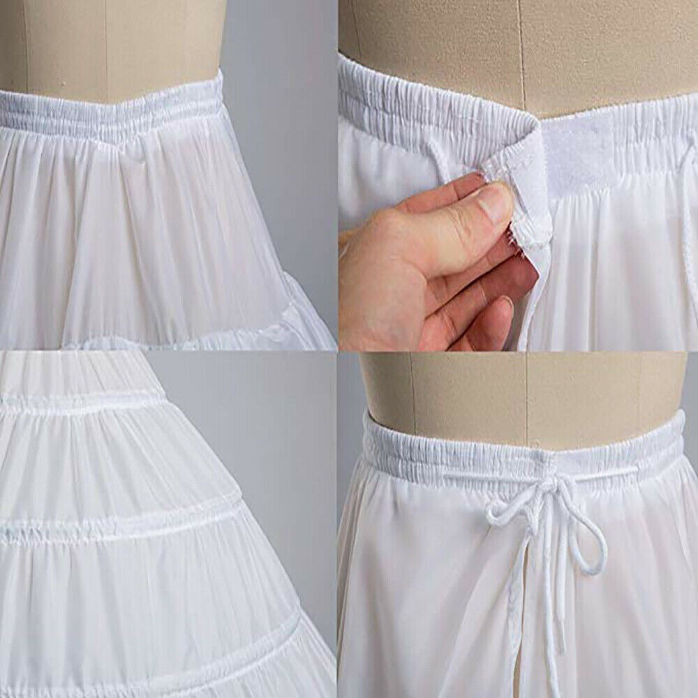 Women Crinoline Petticoat 6 Hoop Skirt White Ball Gown Underskirt for Bridal