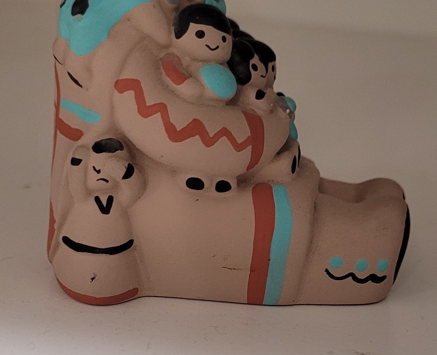 Vintage Teissedre Signed Native American Storyteller Hand Painted Figurine