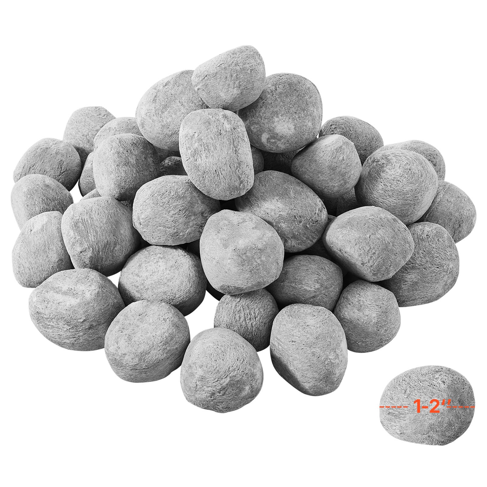 1-2 Inch 48 Pcs Ceramic Fire Pebble Stones Lava Rocks Reusable