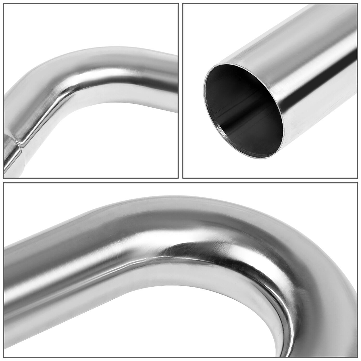 16Pcs 2.25" OD Stainless Steel Bend Straight DIY Custom Exhaust Tubing Pipe Kits
