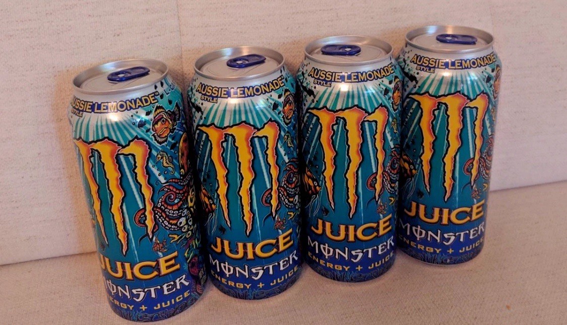 Monster Energy + Juice Aussie Style Lemonade 16 Fl Oz Cans Case (24 Pack)
