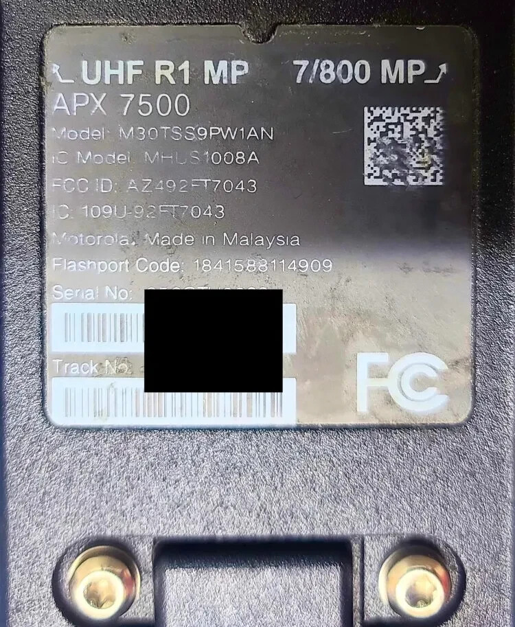 Motorola APX 7500 Multi-Band P25 Two Way Mobile Radio MP RM 380-470MHz 7/800 FPP