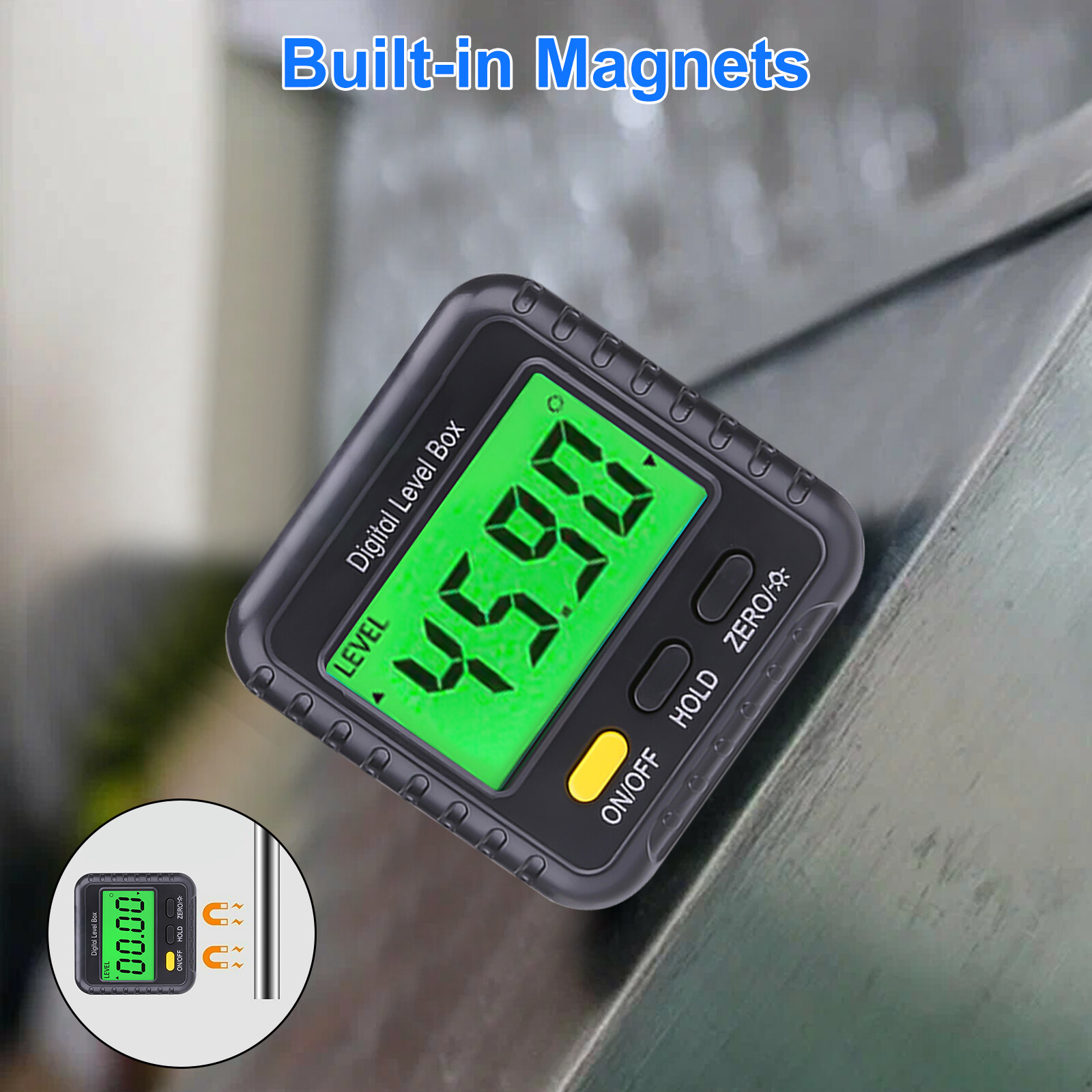 Digital Angle Finder Magnetic Protractor Level Box Inclinometer Bevel Gauge Tool