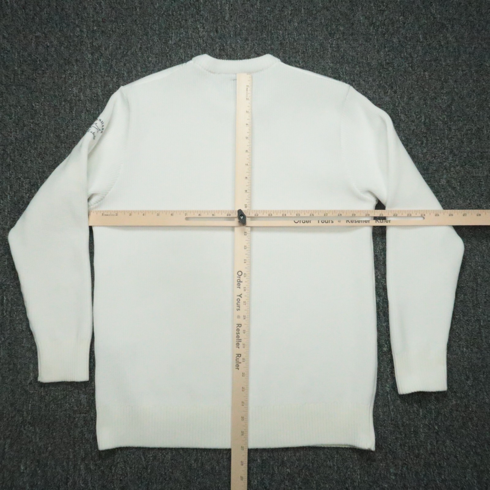 Paul & Shark Sweater Mens Large White Pullover Crew Waffle LQQK Studio