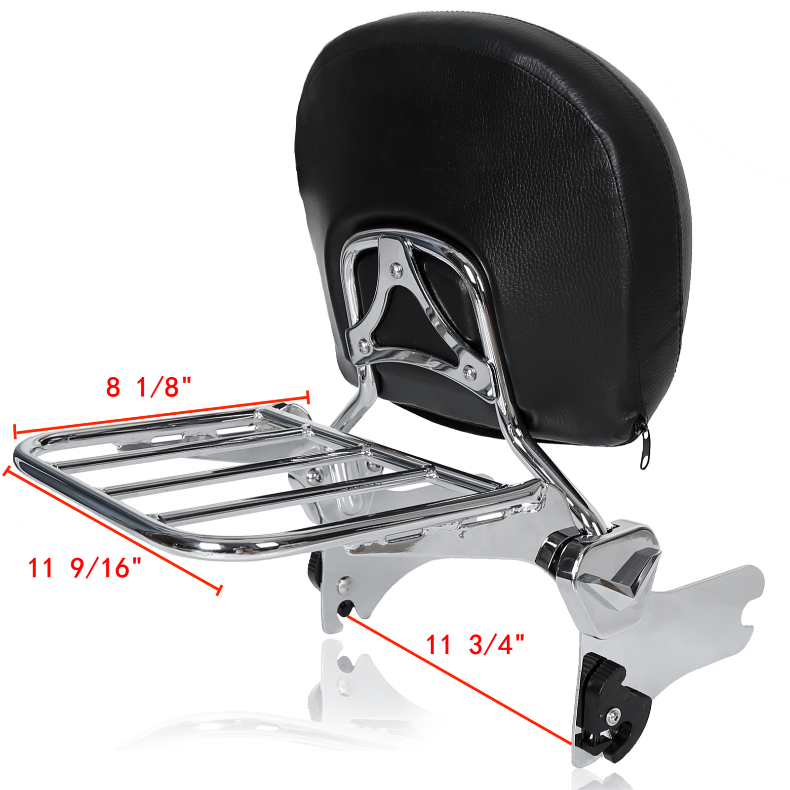 For 94-08 Harley Road King Electra Glide Detachable Sissy Bar Backrest With Rack
