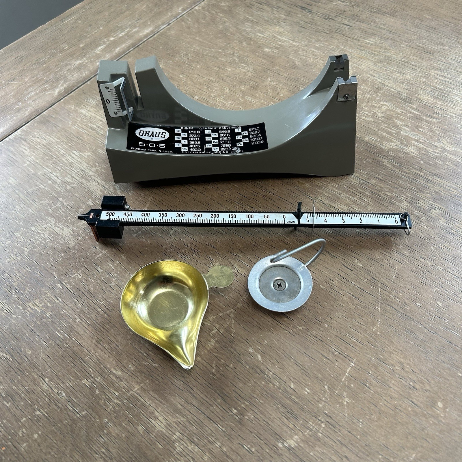 OHAUS 5 0 5 505-10 Precision Reloading Scale Balance Beam w/ Box & Instructions