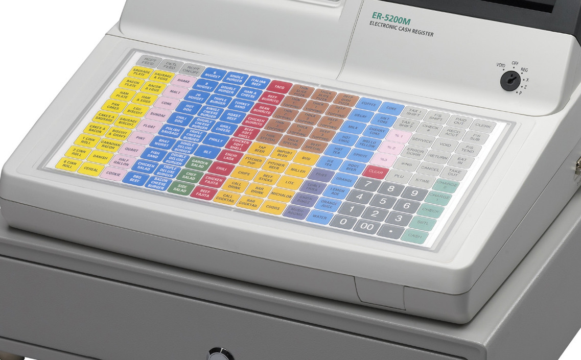 SAM4S ER 5200M, SPS 520FT, 530FT, SER 7000 Flat Keyboard Wet Cover Silicone Skin