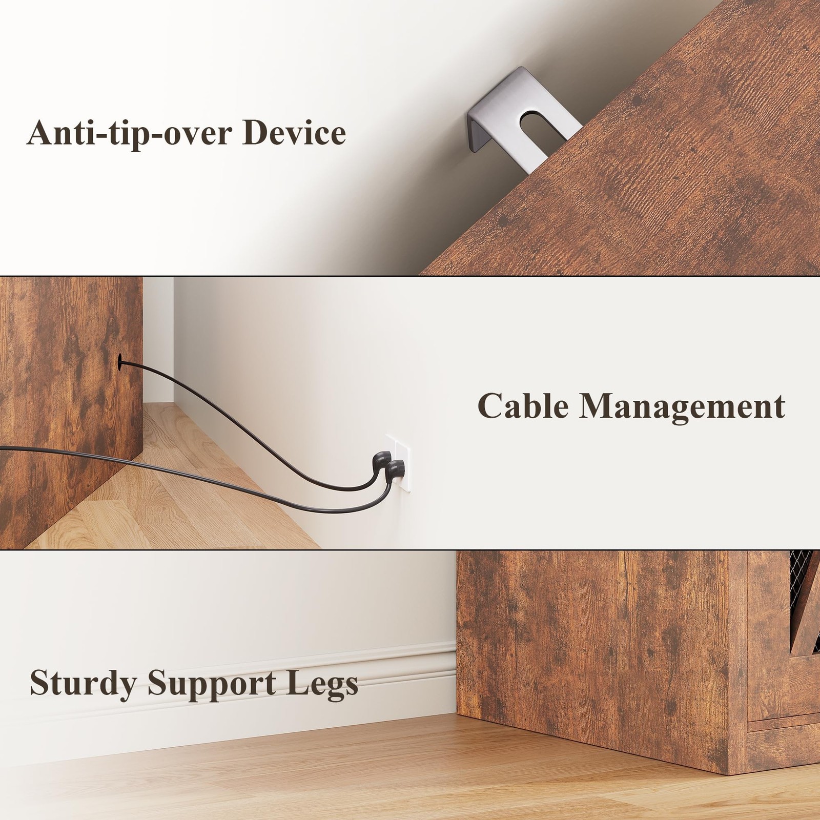 Large Coffee Bar Cabinet with Fridge Space, Mini Fridge Cabinet with Power Ou...