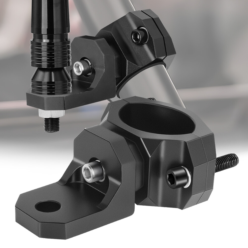 UTV Whip Light Mount Flag Bracket 360°Adjustable For 1.5"-2" Roll Bar Mounting