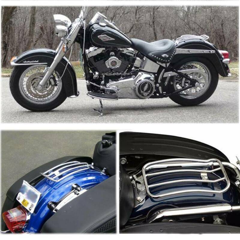 Chrome Rear Solo Seat Luggage Fender Rack For Harley Touring Electra Glide 98-08