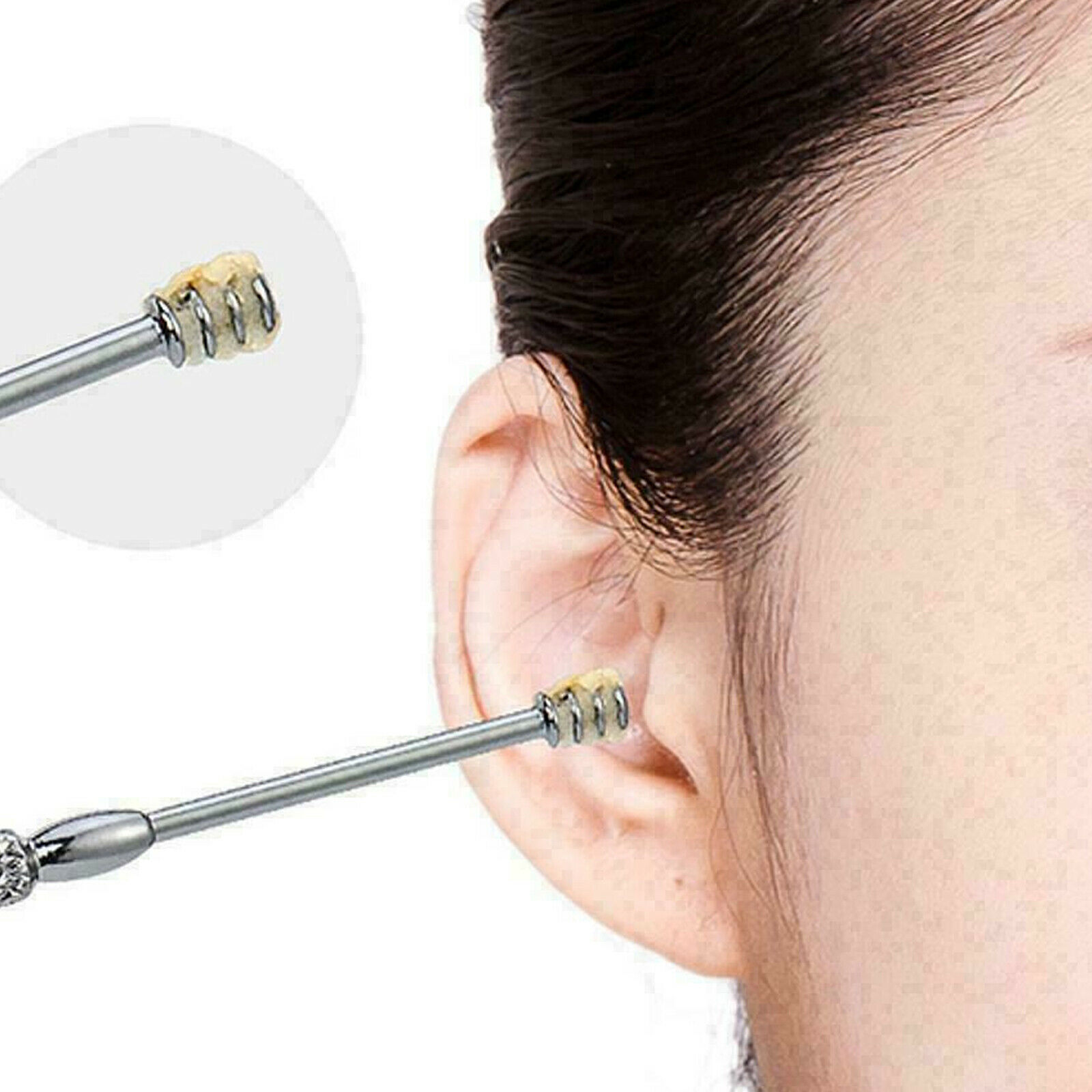 6PCS Ear Pick Cleaning Set Spiral Tool Spoon Ear Wax Remover Cleaner Curette Kit