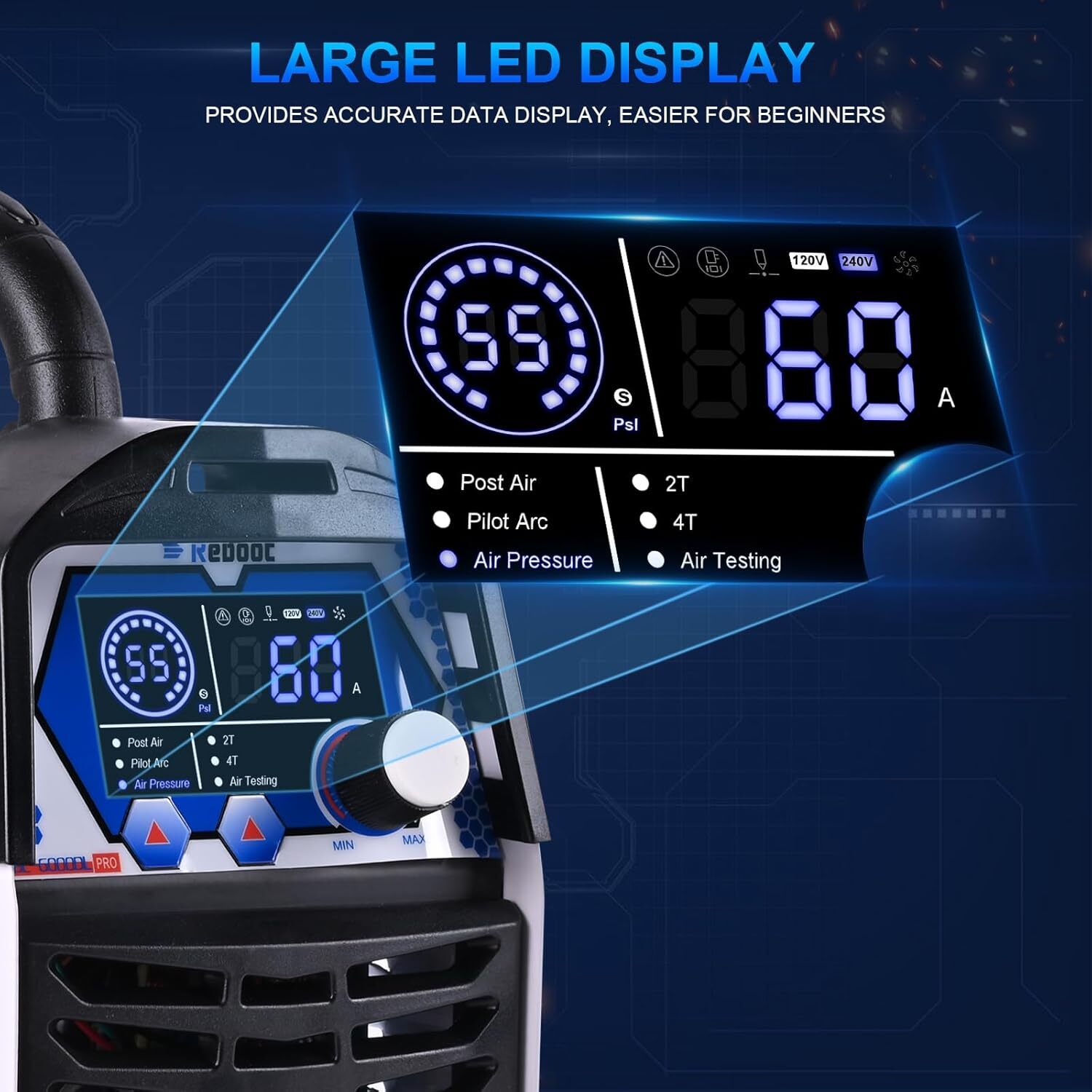 Reboot Plasma Cutter RBC6000DL PRO, 60 Amp Non Touch Pilot Arc Plasma Cutter