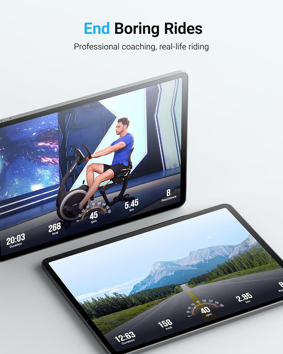 MERACH S19 High-end Magnetic Recumbent Adults Exercise Bike Smart Bluetooth LCD