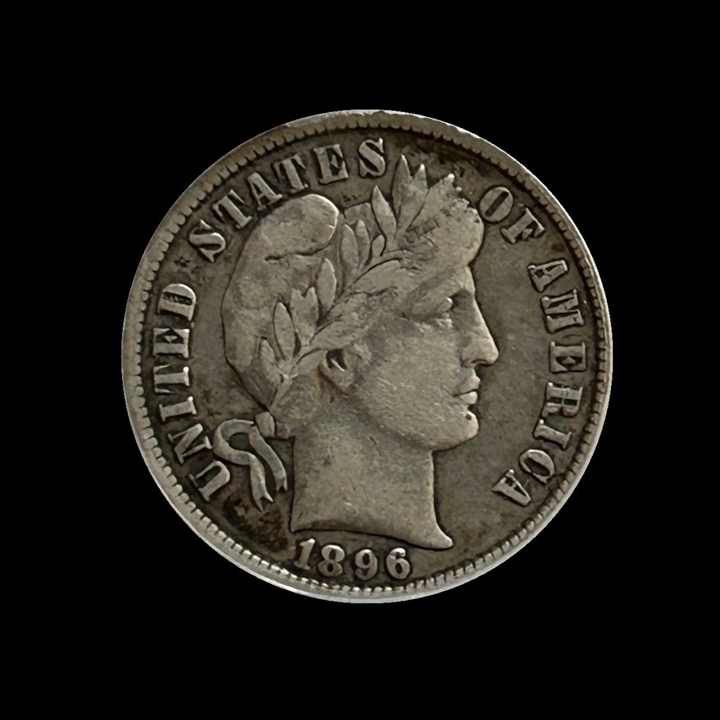 1896-O Barber Dime, Better Date New Orleans Mint Issue, Excellent Condition