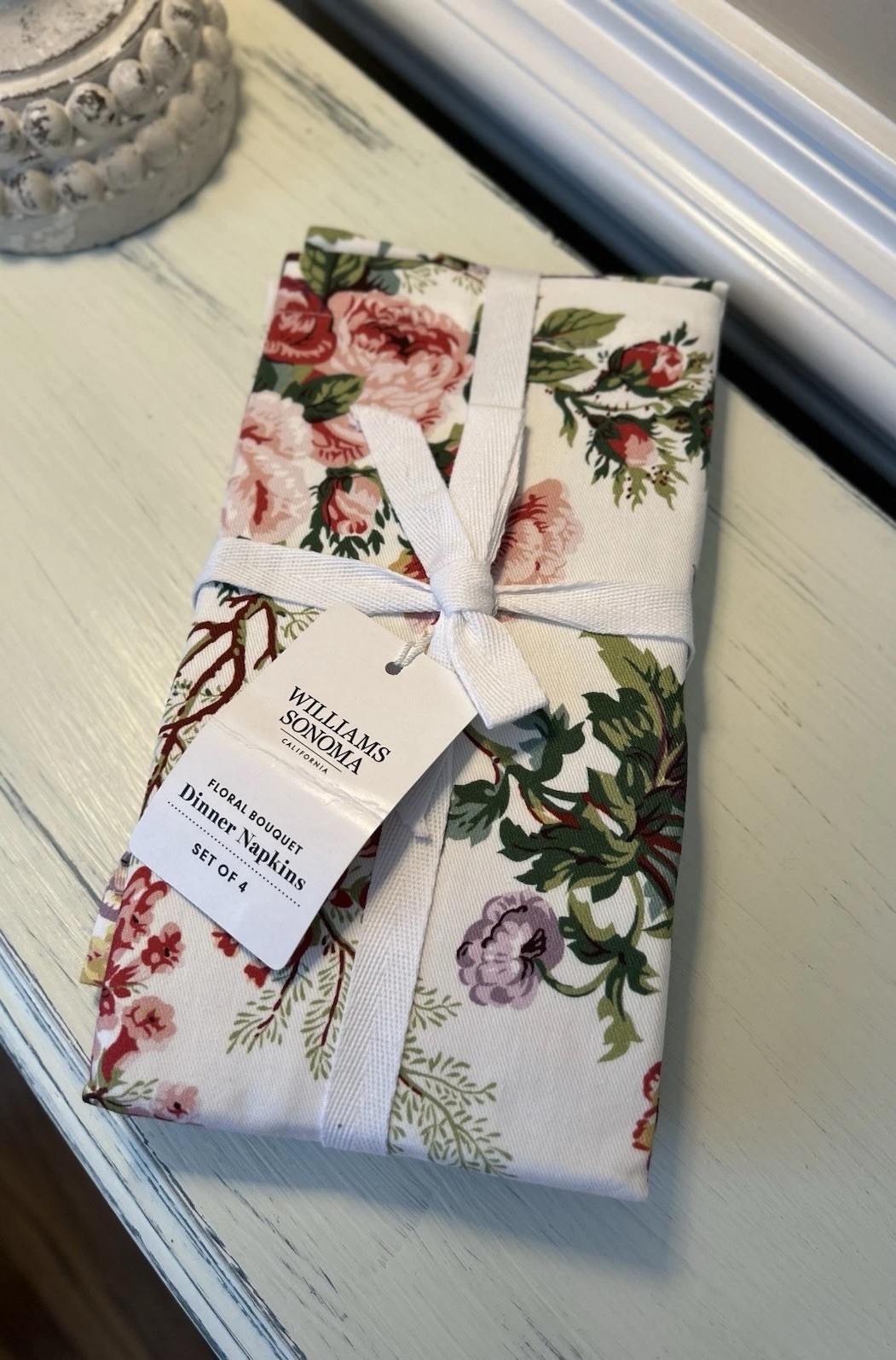 Williams Sonoma Floral Bouquet Dinner Napkins (4) NWT OB