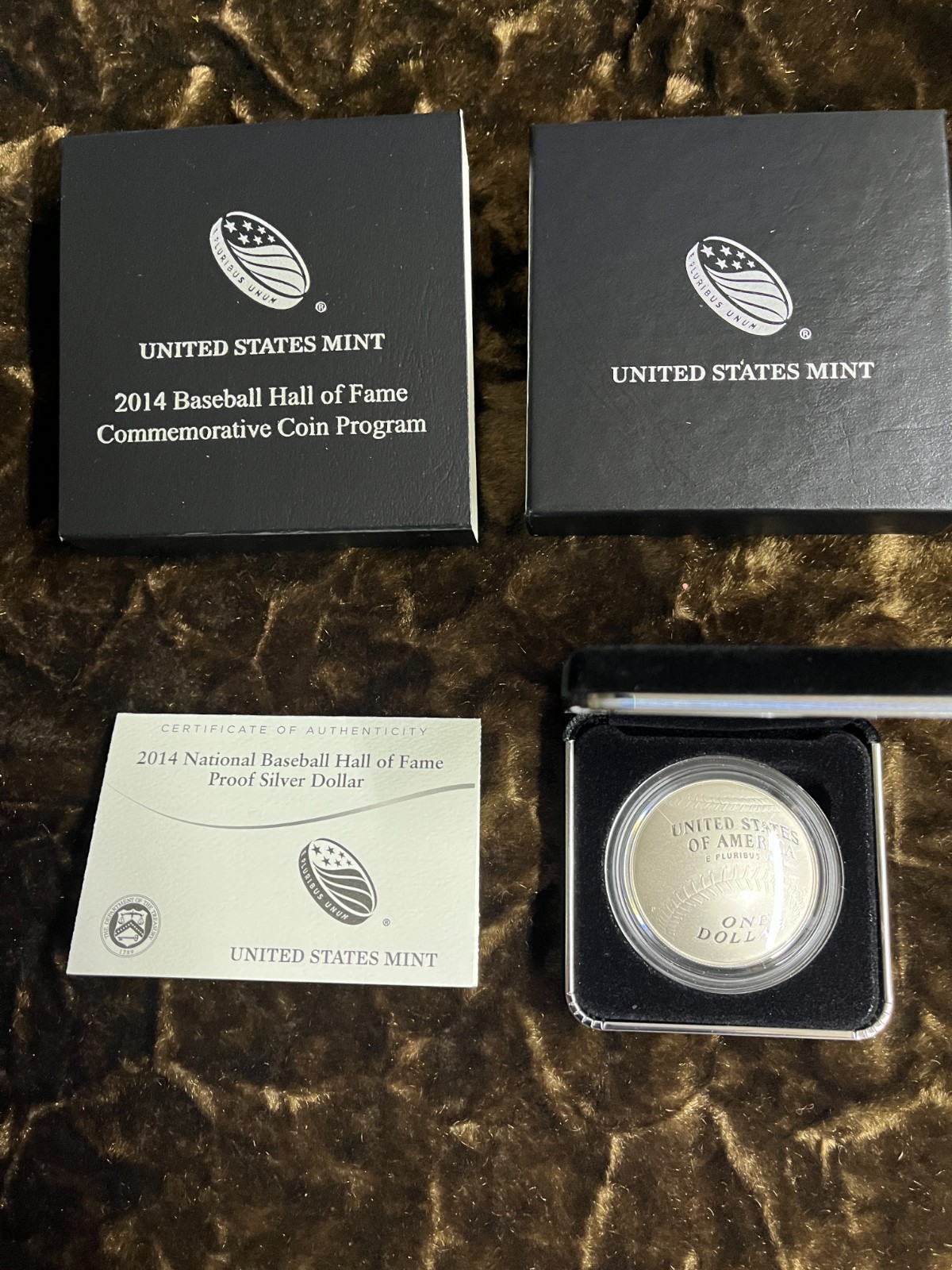 2014-P Baseball Hall of Fame Commemorative Proof Silver Dollar US Mint Box COA