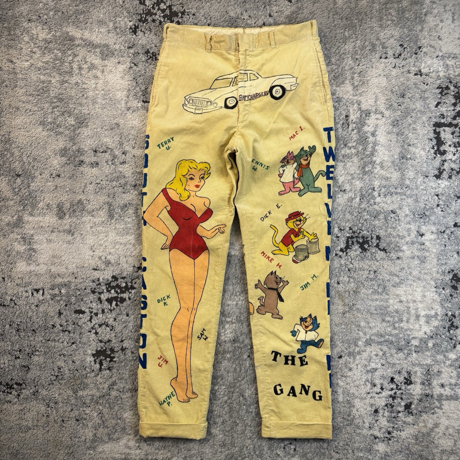 Vintage 60s Senior Cords Indiana South Caston 1963 Hand Painted Pants