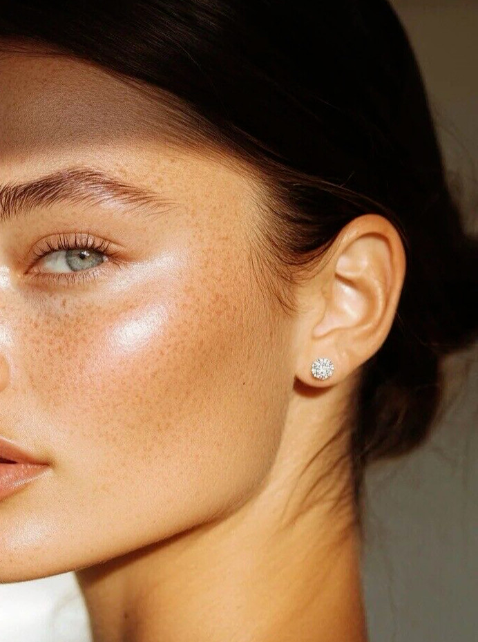 1.85 Carat Round Natural Diamond Studs 14k Yellow Gold Basket style Earrings