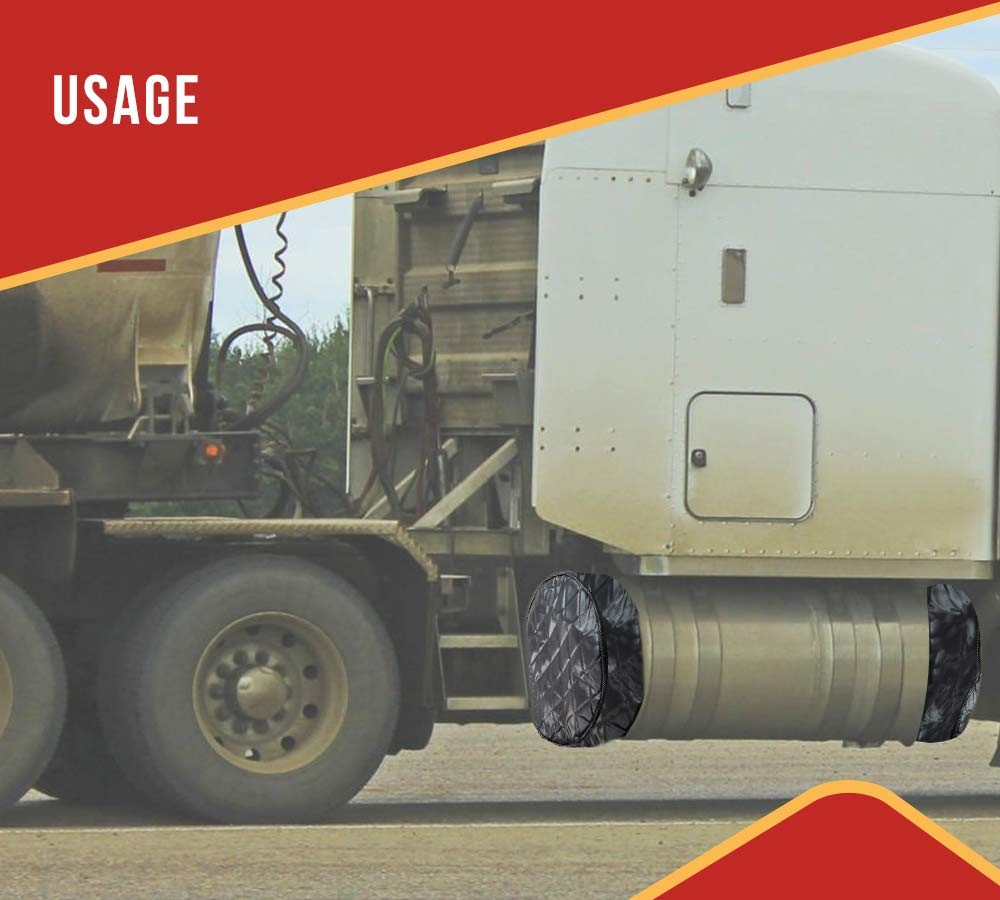 26" Black Quilted Fuel Tank End Covers w/ 9" Elastic Sleeve - 1 Pair