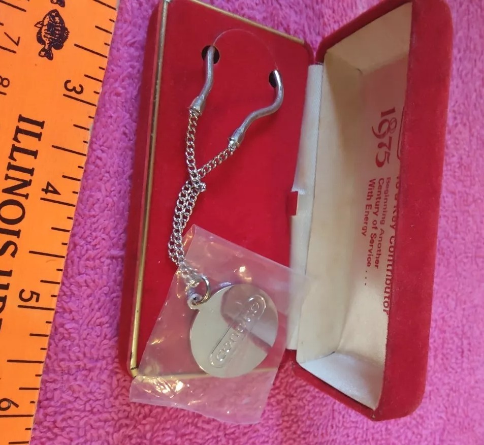 Conoco 100 Year Anniversary Key Chain 1875 to 1975 Key Contributor In Box
