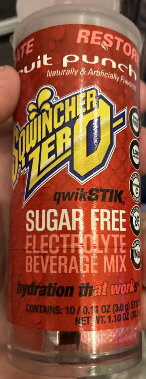 Sqwincher Zero, Sugar Free Sports Drink Mix Quik Stik 200 ct Assorted Flavors