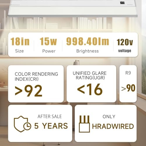 18" 15W LED Under Cabinet Lighting - Hardwired LED Light for 18"