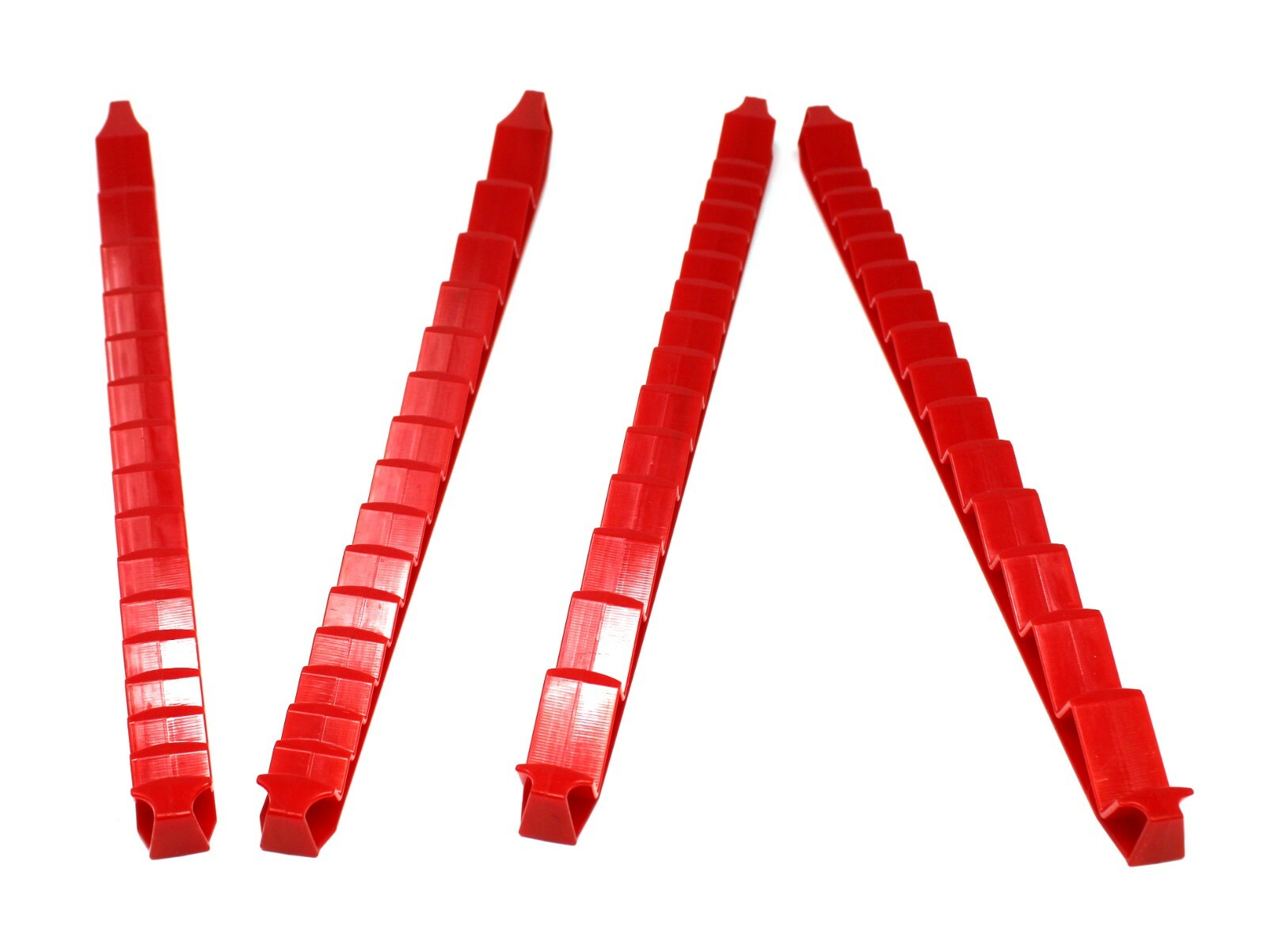 Red Plastic Low Profile 30 Tool Wrench Organizer Rail 4-Piece Set JSP