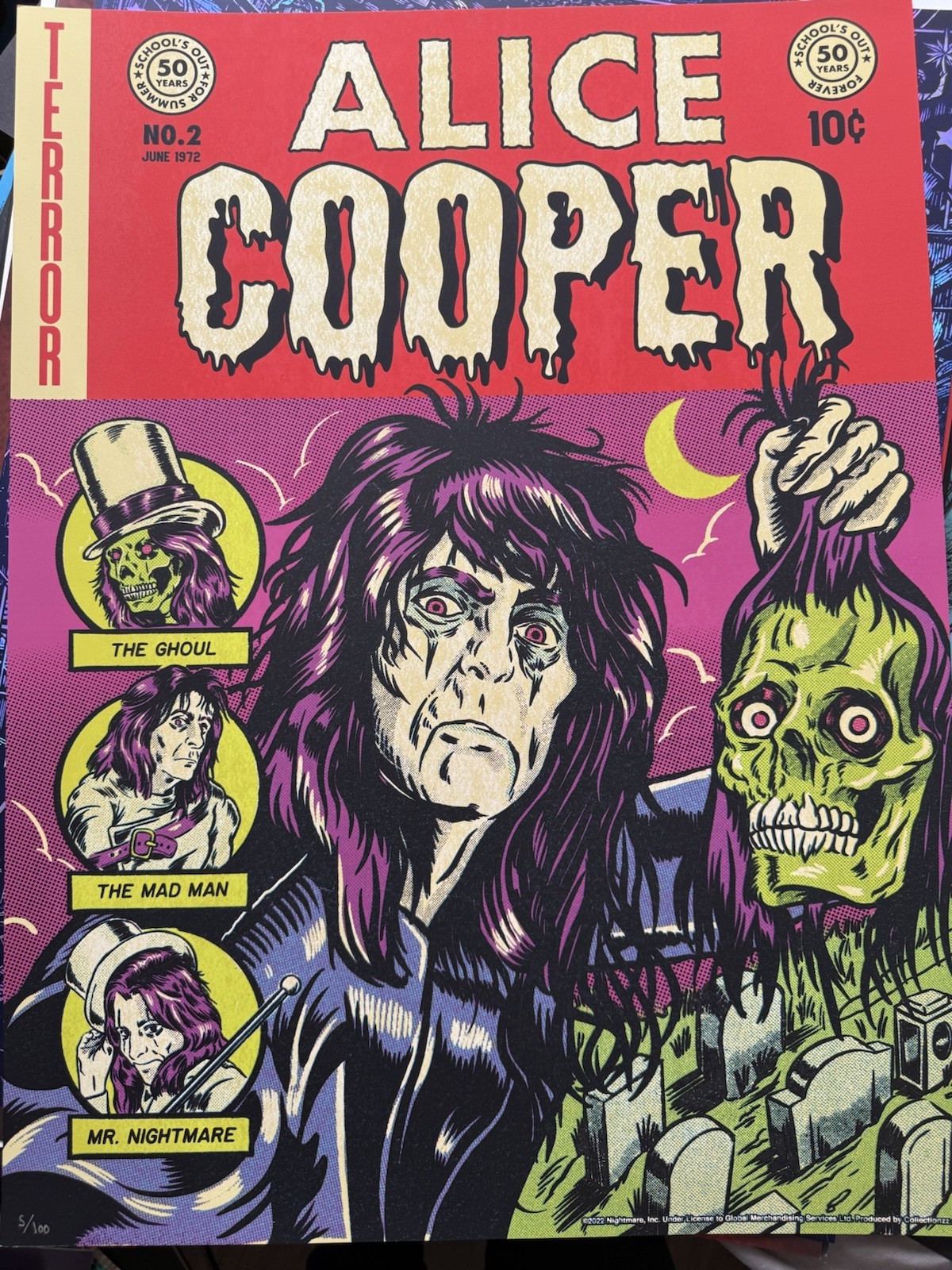 Alice Cooper : Limited School's Out 50th Anniversary Poster 24x18 Official Merch