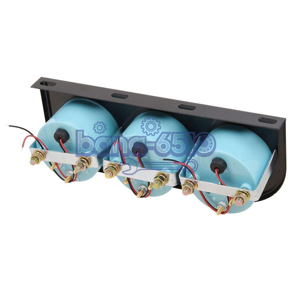 2" 52mm 3-in-1 Auto Car Triple Gauge Set Kit Water Temp Oil Pressure Volt Meter