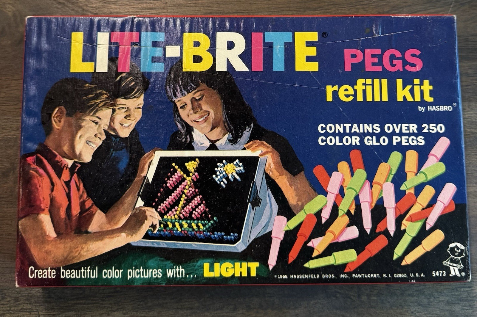 LITE-BRITE Pegs Refill Kit Vintage HASBRO 190 Pegs Included 1968 Original