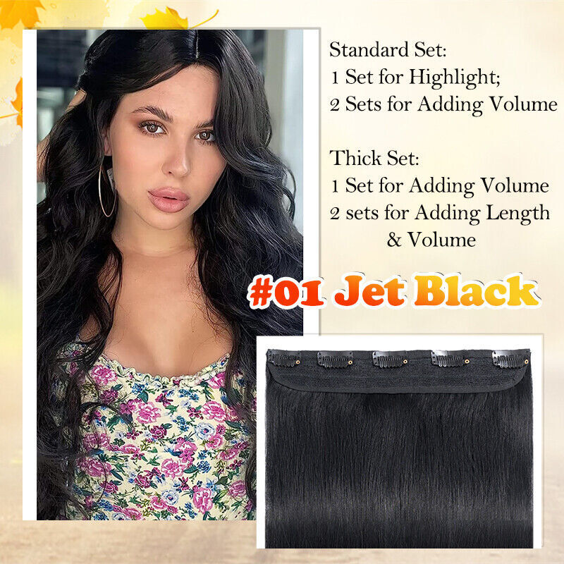 CLEARANCE One Piece Clip in Wavy Curly 100% Remy Human Hair Extensions Remy 24"