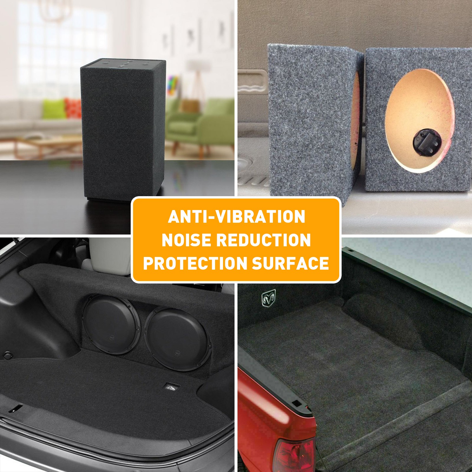 40‘’x71‘’Speaker Box Carpet Fabric Black Car Trunk Truck Auto Automotive Roll