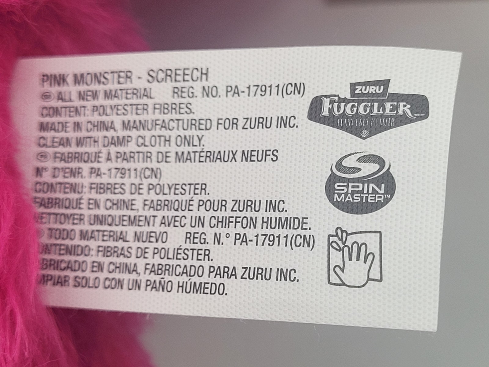 New Fuggler Monster Plush Bigg Fugg 16” Pink Monster Screech JUMBO Zuru Plush