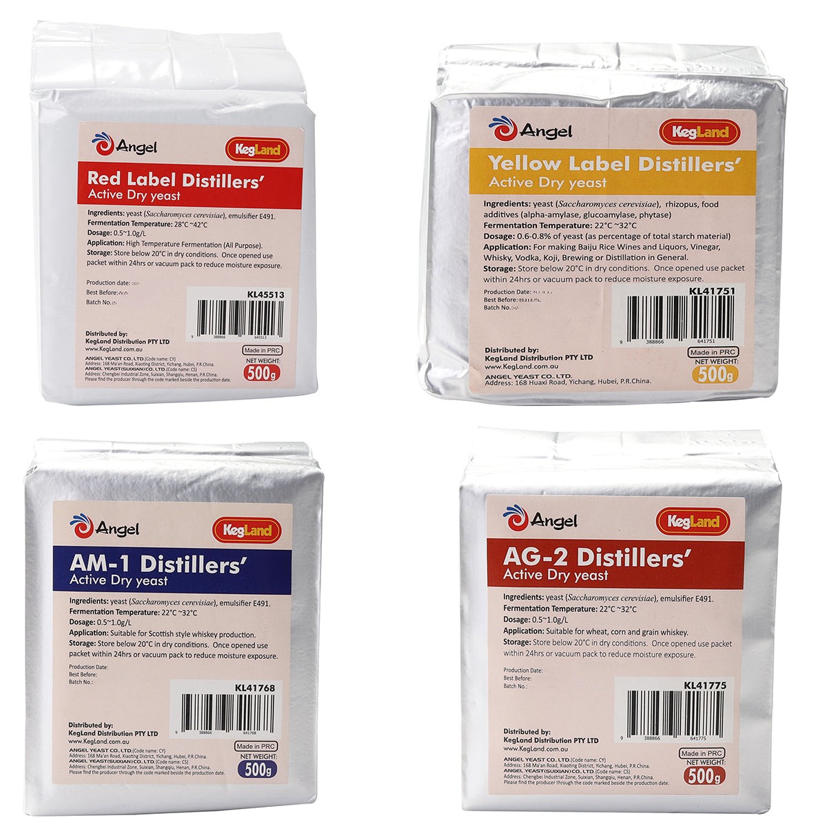 500g Angel AG-2 AM-1 Red Yellow Label Yeast Distiller's Active Dry Yeast Whisky