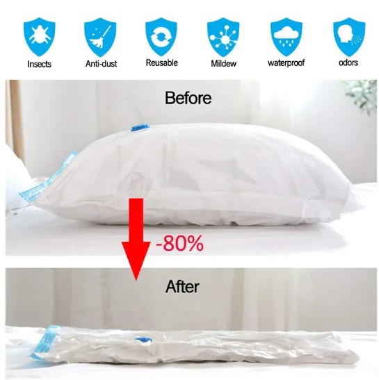 5 Jumbo Vacuum Storage Bags Travel Space Saver Organizer