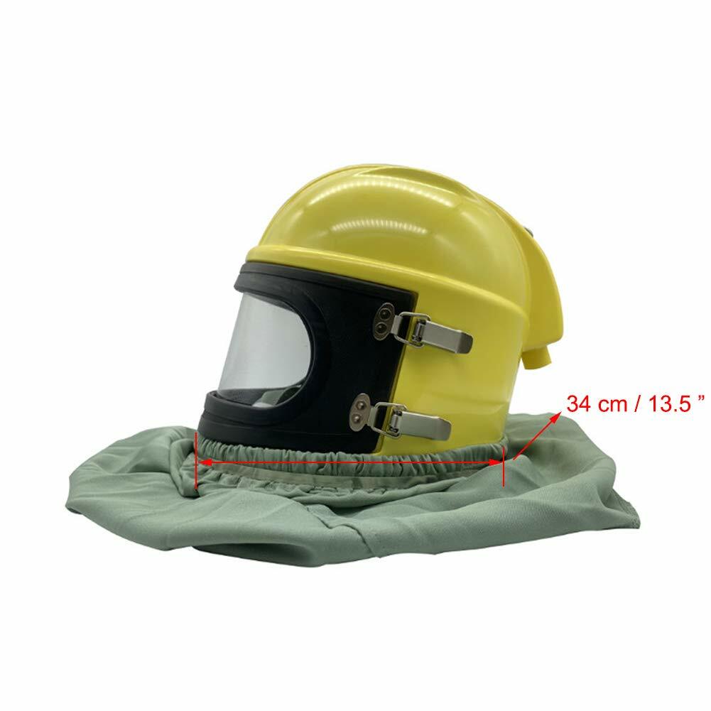 Air Fed Safety Sandblast Helmet Protector Sandblasting Shield 5 PVC Outside Lens