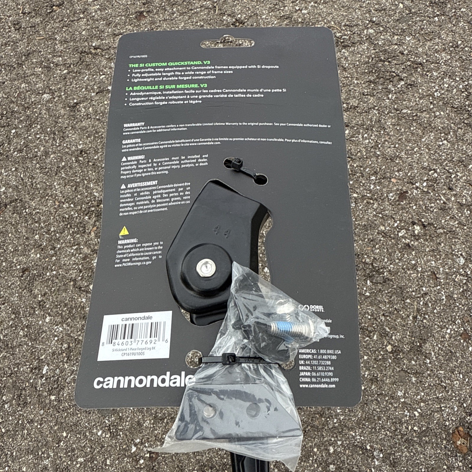 Brand New Cannondale Si Kickstand, Adjustable, Lightweight, Quickstand V3, Black