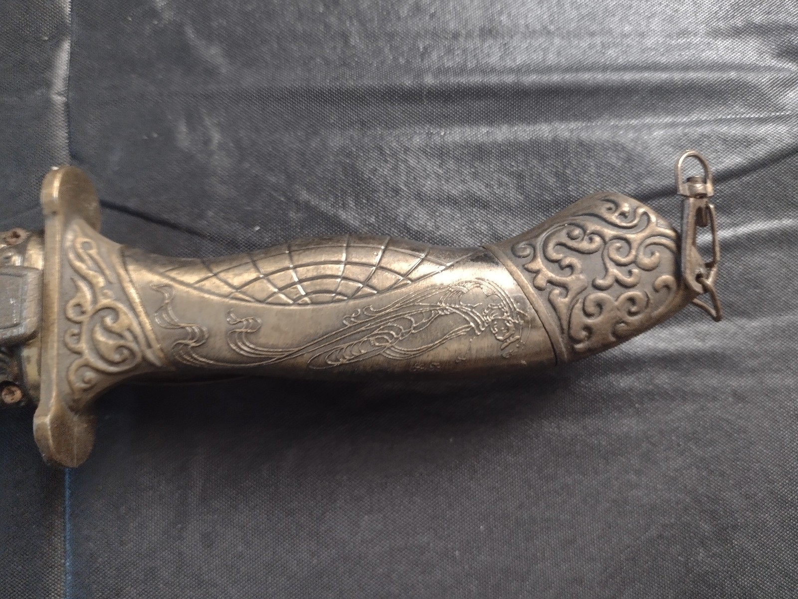 2 Decorative Ornate Brass Handled Dagger Knives with Brass PiggyBack Sheath