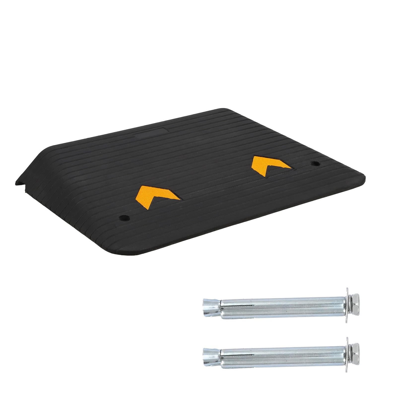 3.5 Inch Raised Rubber Threshold Ramp Cuttable Door Ramp, Portable Non-Slip Ramp