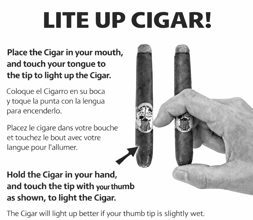 LIGHT UP RUBBER CIGAR + Real Band Fake Red Ash D Joke Prank Magic Trick LED Prop