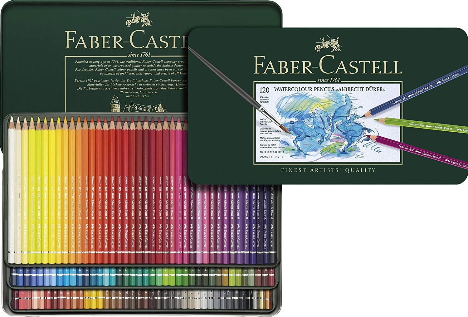 Faber-Castell 120-Pieces Albrecht Durer Watercolor Pencil in Metal Tin