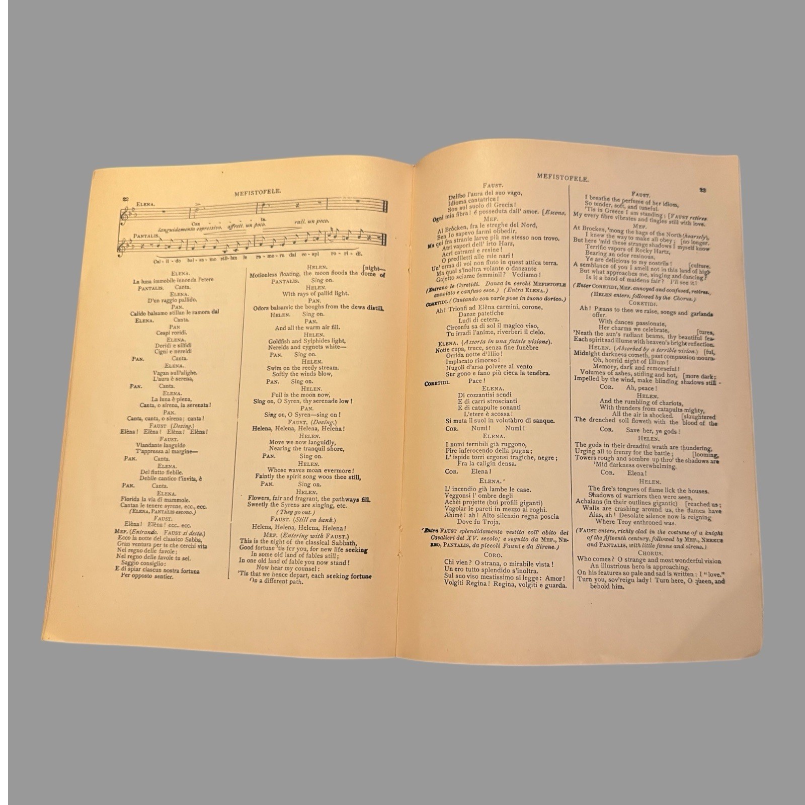 Boston Opera Advertising Playbill Program Libretto of Mefistofele by Boito