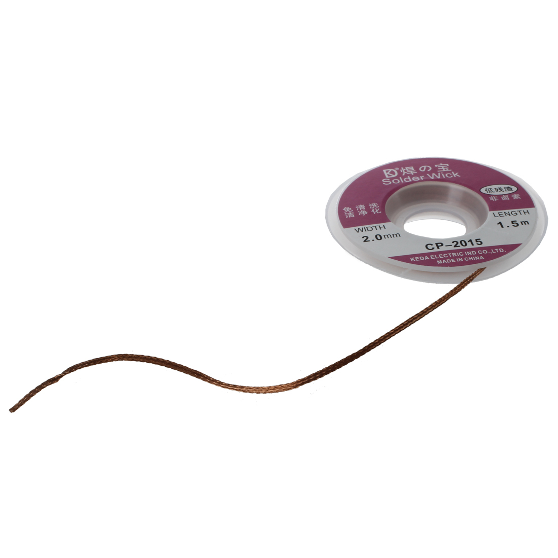 5 Rolls 2mm x 5ft Desoldering Braid Wick Solder Remover w/ No Residue Rosin Flux