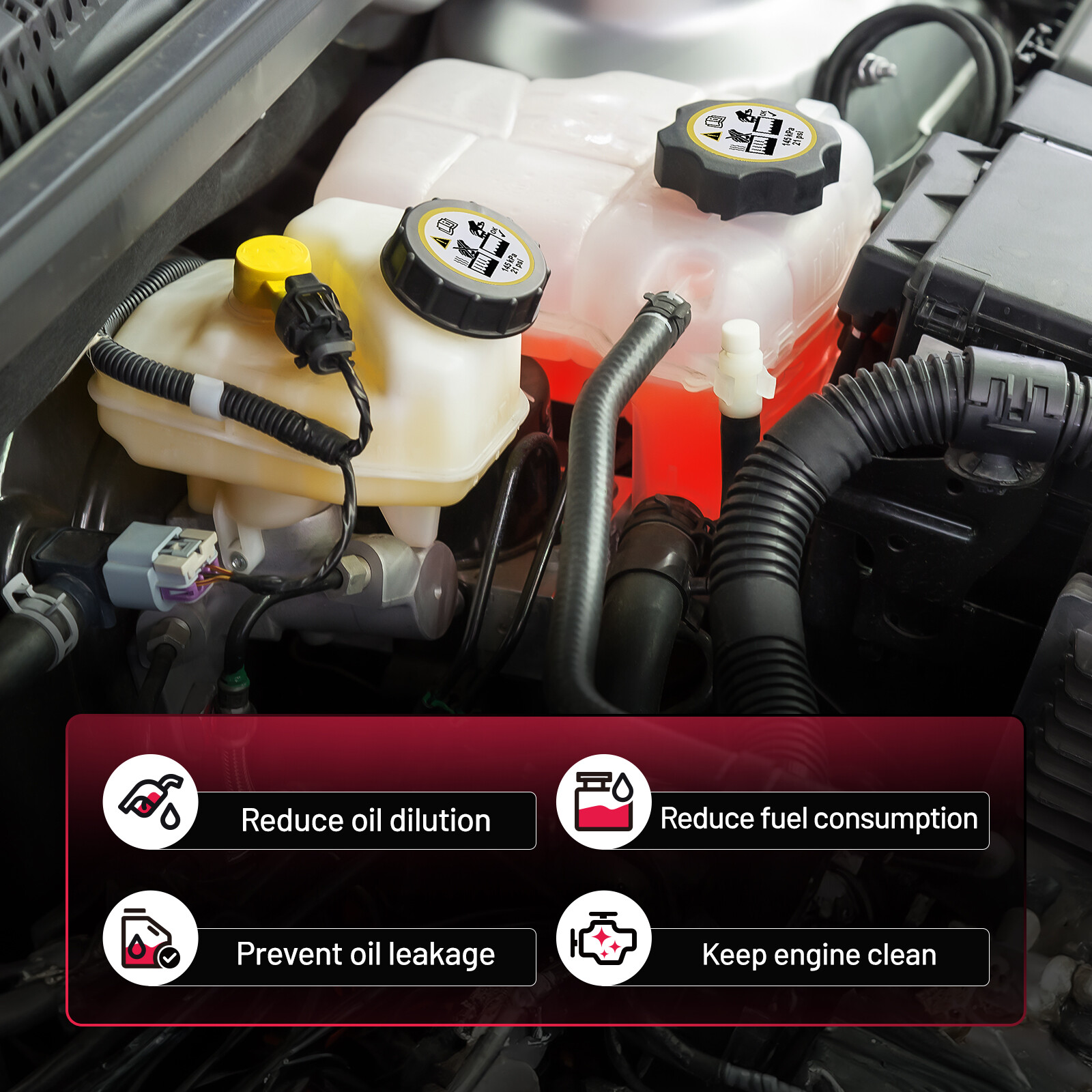 Pressurized Coolant Reservoir Tank with Cap for Honda Civic 1.7L 2001 2002-2005