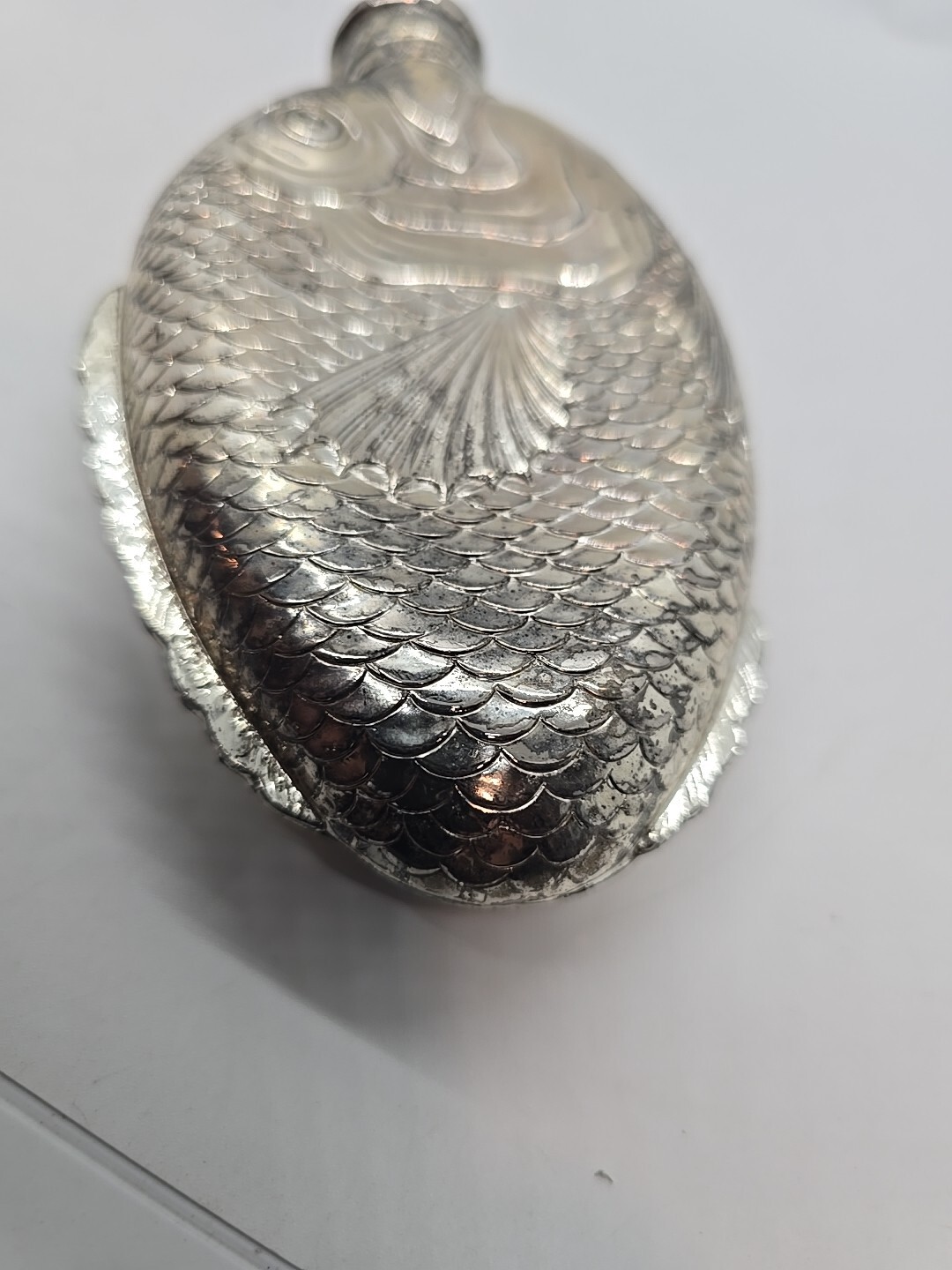 Vintage TOWLE Silverplate Fish Shaped Liquor Flask, 6"