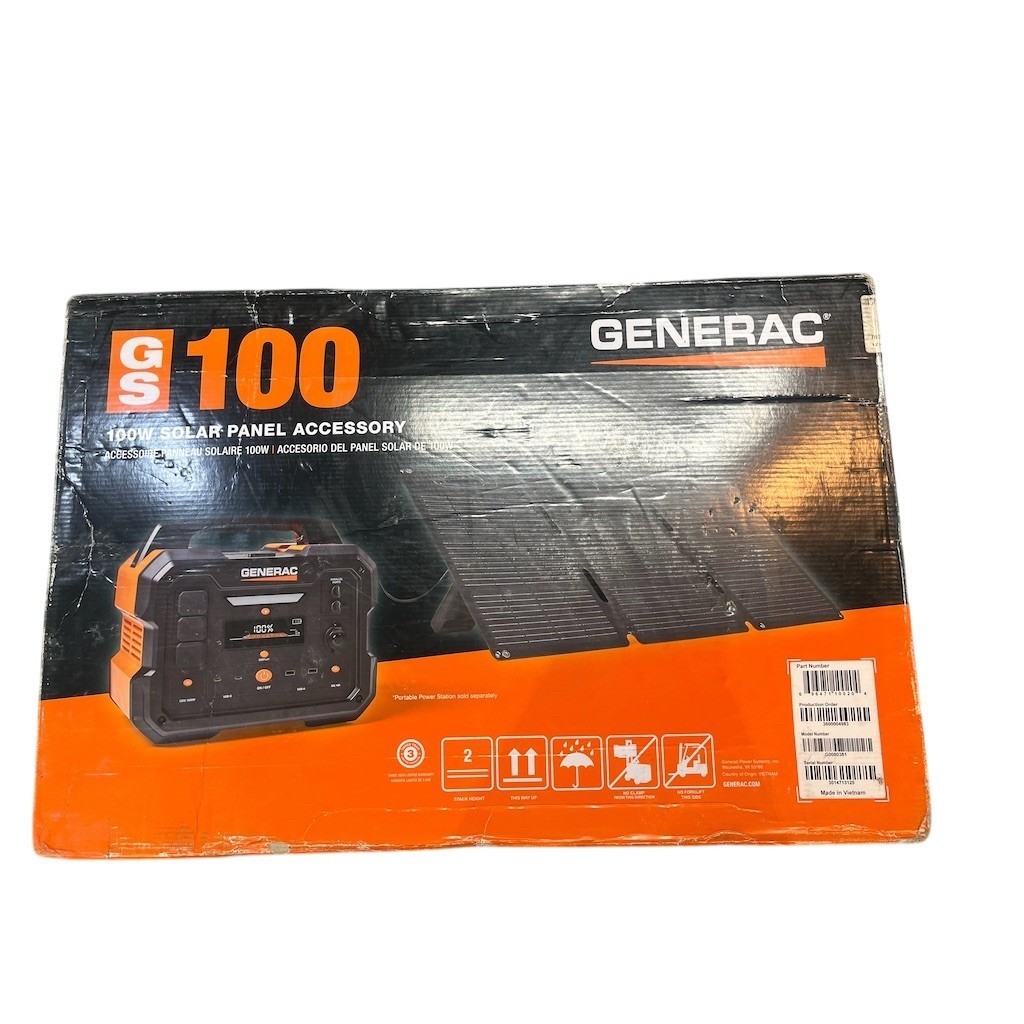 Generac GS100 100W Foldable Portable Solar Panel w/ XT60 Adapter Cable